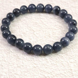 インディゴライト （ブルー トルマリン 入り 水晶） 8.5mm玉ブレスレット 19.66g (ID:49925)