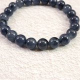 インディゴライト （ブルー トルマリン 入り 水晶） 8.5mm玉ブレスレット 19.66g (ID:49925)