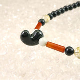 出雲碧玉 出雲石 美保岐玉 18mm勾玉 ビーズ ネックレス　ディレクトリカード付 24.84g (ID:50707)