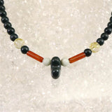 出雲碧玉 出雲石 美保岐玉 18mm勾玉 ビーズ ネックレス　ディレクトリカード付 24.84g (ID:50707)