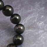 メキシコ産 レインボーオブシディアン 12mm玉 ブレスレット 35.2g (ID:50945)