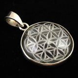 ガネーシュヒマール産水晶 フラワー オブ ライフ ペンダントトップ 4.61g (ID:51268)