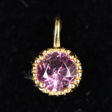 ピンクトルマリン 3mmラウンド ペンダントトップ チャーム K18YG  0.25g (ID:51325)