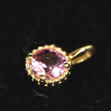 ピンクトルマリン 3mmラウンド ペンダントトップ チャーム K18YG  0.25g (ID:51325)