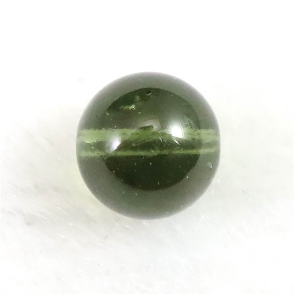 モルダバイトビーズ 8mm （1粒・現物） 鑑別済 3.37ct (ID:51457