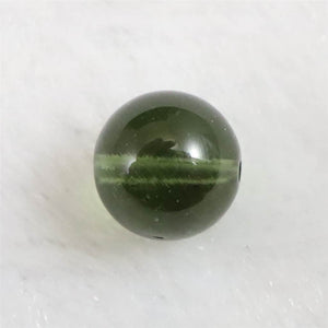 モルダバイトビーズ 8mm （１粒・現物） 鑑別済 3.37ct (ID:51457)