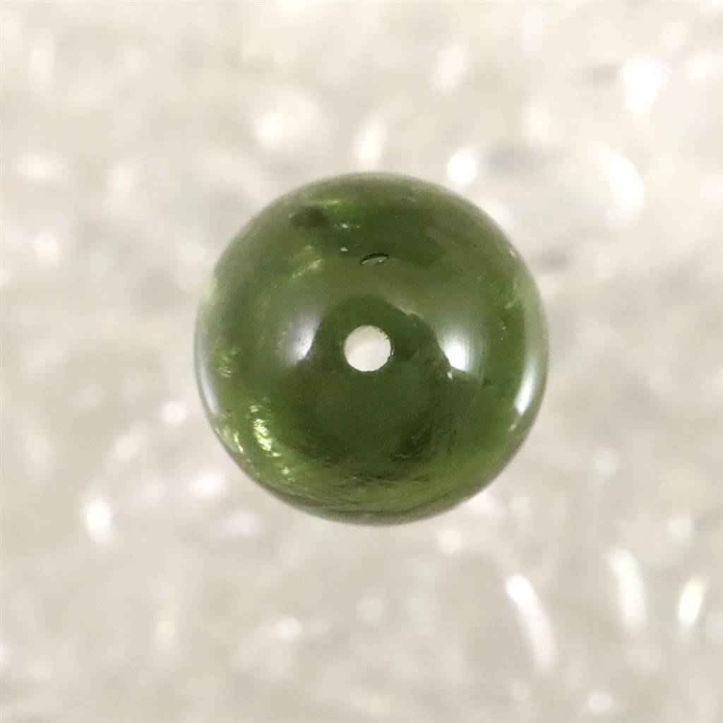 モルダバイトビーズ 8mm （1粒・現物） 鑑別済 3.37ct (ID:51457