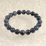 ブルーアンフィボールインクォーツ  10mm玉ブレスレット 31.5ｇ (ID:51899)