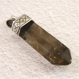 天然非加熱 ヒマラヤ ガウリンシャカール スモーキークォーツ 39.5mm ポイント  原石 ペンダントトップ セレスティアル ローブ 11.7g (ID:52121)