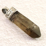 天然非加熱 ヒマラヤ ガウリンシャカール スモーキークォーツ 39.5mm ポイント  原石 ペンダントトップ セレスティアル ローブ 11.7g (ID:52121)