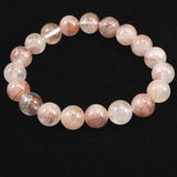 H&E社 ピンクファイア アゼツライト(AZOZEO) 10mm玉ブレスレット 証明書付 25.8g (ID:52514)