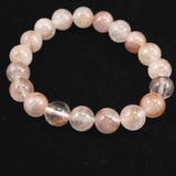 H&E社 ピンクファイア アゼツライト(AZOZEO) 10mm玉ブレスレット 証明書付 25.8g (ID:52514)