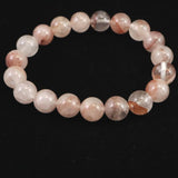 H&E社 ピンクファイア アゼツライト(AZOZEO) 10mm玉ブレスレット 証明書付 25.8g (ID:52514)