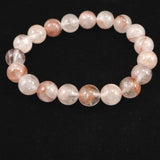 H&E社 ピンクファイア アゼツライト(AZOZEO) 10mm玉ブレスレット 証明書付 25.8g (ID:52514)