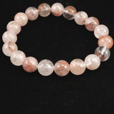 H&E社 ピンクファイア アゼツライト(AZOZEO) 10mm玉ブレスレット 証明書付 25.8g (ID:52514)