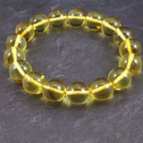 天然琥珀 バルティックアンバー 虫入り　アンバー  12mm玉ブレスレット 16.8g (ID:52526)