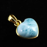 ラリマー  3A+  10mmハート　ペンダントトップ 2.9g (ID:52560)