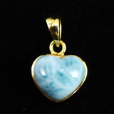 ラリマー  3A+  10mmハート　ペンダントトップ 2.9g (ID:52560)