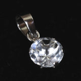 ホワイトトパーズ 5mmラウンド ペンダントトップ　Pt900  0.64ct　type.A (ID:52740)