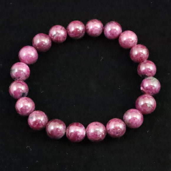 天然ルビー  9.5mm玉 ブレスレット 35.9g　 (ID:52900)