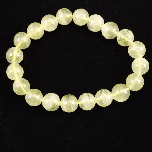 リビアングラス クリストバイライト内包 10.0mm玉 ブレスレット 23.3g (ID:53290)