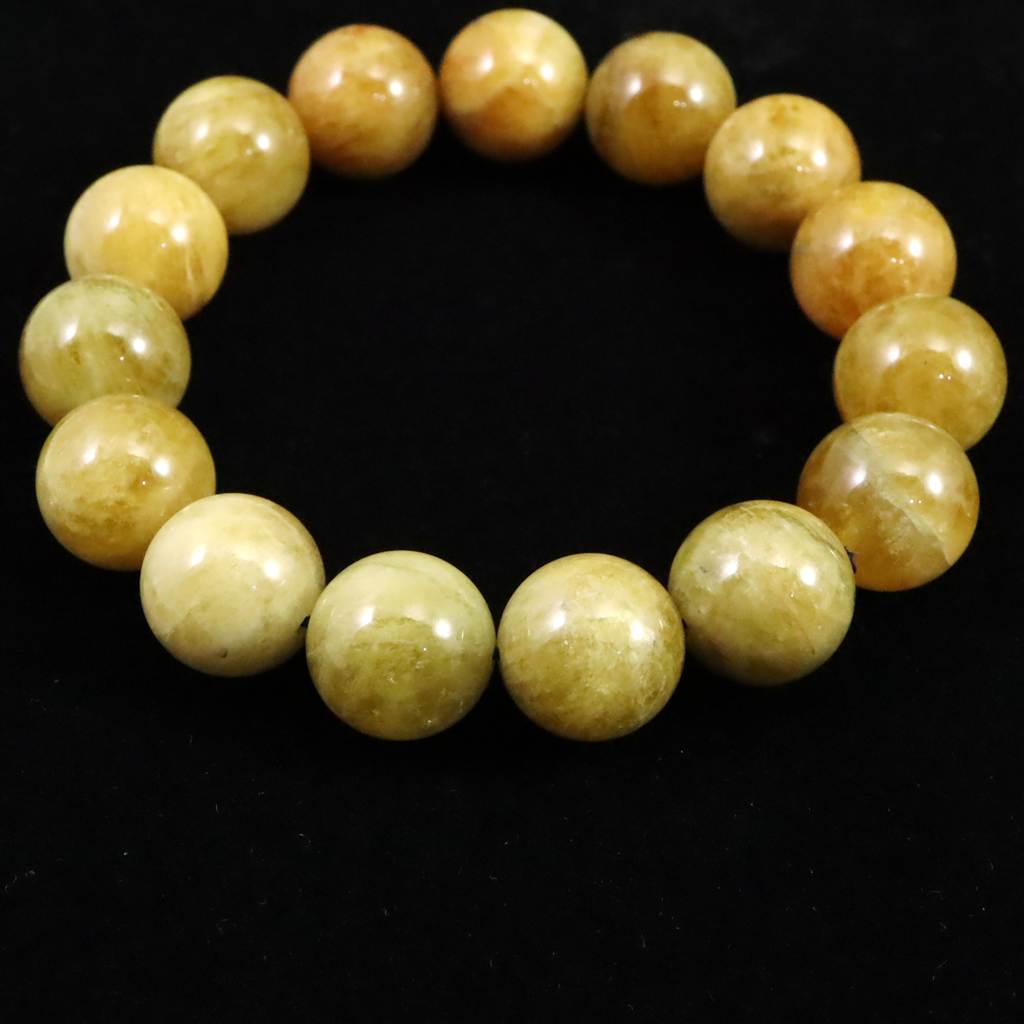 ヘリオドール イエローアクアマリン 14mm玉ブレスレット 58.33g (ID