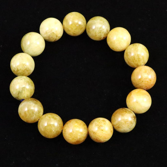 ヘリオドール イエローアクアマリン　14mm玉ブレスレット 58.33g (ID:53400)