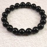 チベット産 天然モリオン水晶 4A  10mm玉 ブレスレット 30.6g (ID:53460)