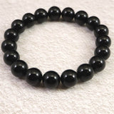 チベット産 天然モリオン水晶 4A  10mm玉 ブレスレット 30.6g (ID:53460)