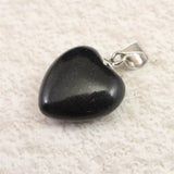 H&E社 ブラックアゼツライト(AZOZEO) 15mmハート ペンダントトップ 証明書付 2.41g (ID:53943)