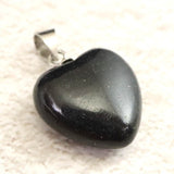 H&E社 ブラックアゼツライト(AZOZEO) 15mmハート ペンダントトップ 証明書付 2.41g (ID:53943)