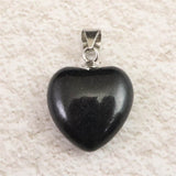 H&E社 ブラックアゼツライト(AZOZEO) 15mmハート ペンダントトップ 証明書付 2.41g (ID:53943)