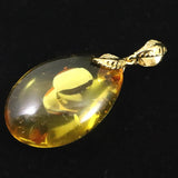 天然琥珀　バルティックアンバー 24mm ペアシェイプ ペンダントトップ 3.0g (ID:53960)
