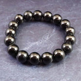 ノーブルシュンガイト  エリートシュンガイト　12mm玉ブレスレット 33.34g (ID:54305)