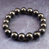 ノーブルシュンガイト  エリートシュンガイト　12mm玉ブレスレット 33.34g (ID:54305)