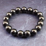 ノーブルシュンガイト  エリートシュンガイト　12mm玉ブレスレット 33.34g (ID:54305)