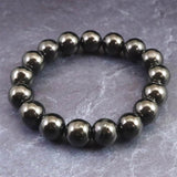 ノーブルシュンガイト  エリートシュンガイト　12mm玉ブレスレット 33.34g (ID:54305)