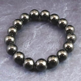 ノーブルシュンガイト  エリートシュンガイト　12mm玉ブレスレット 33.34g (ID:54305)
