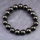 ノーブルシュンガイト  エリートシュンガイト　12mm玉ブレスレット 33.34g (ID:54305)