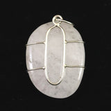 H&E社 ニュージーランドホワイトアゼツライト (AZOZEO) タンブル ペンダント 6.3g　 (ID:54481)