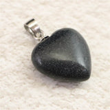 H&E社 ブラックアゼツライト(AZOZEO) 15mmハート ペンダントトップ 証明書付 2.23g (ID:54561)