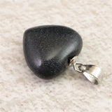 H&E社 ブラックアゼツライト(AZOZEO) 15mmハート ペンダントトップ 証明書付 2.23g (ID:54561)