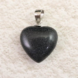 H&E社 ブラックアゼツライト(AZOZEO) 15mmハート ペンダントトップ 証明書付 2.23g (ID:54561)