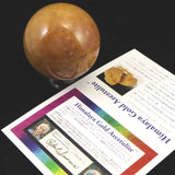 H&E社 ヒマラヤゴールドアゼツライト（AZOZEO) 60mmスフィア 証明書付 328g (ID:54773)