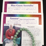 H&E社 ブルーグリーン アゼツライト（AZOZEO)　6mm玉ブレスレット 証明書付 10.2g (ID:54787)