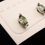 モルダバイト 6mmマーキスカット　ピアス  type.C ディレクトリカード付  (ID:54996)