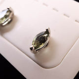 モルダバイト 6mmマーキスカット　ピアス  type.C ディレクトリカード付  (ID:54996)