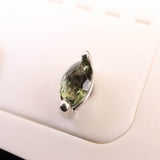 モルダバイト 6mmマーキスカット　ピアス  type.C ディレクトリカード付  (ID:54996)