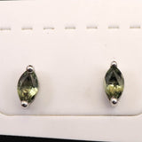 モルダバイト 6mmマーキスカット　ピアス  type.C ディレクトリカード付  (ID:54996)