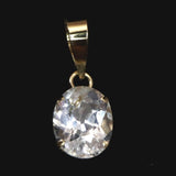 ロシア産 フェナカイト 6mm オーバルカット ペンダントトップ K18YG 鑑別書付 0.6ct (ID:55088)
